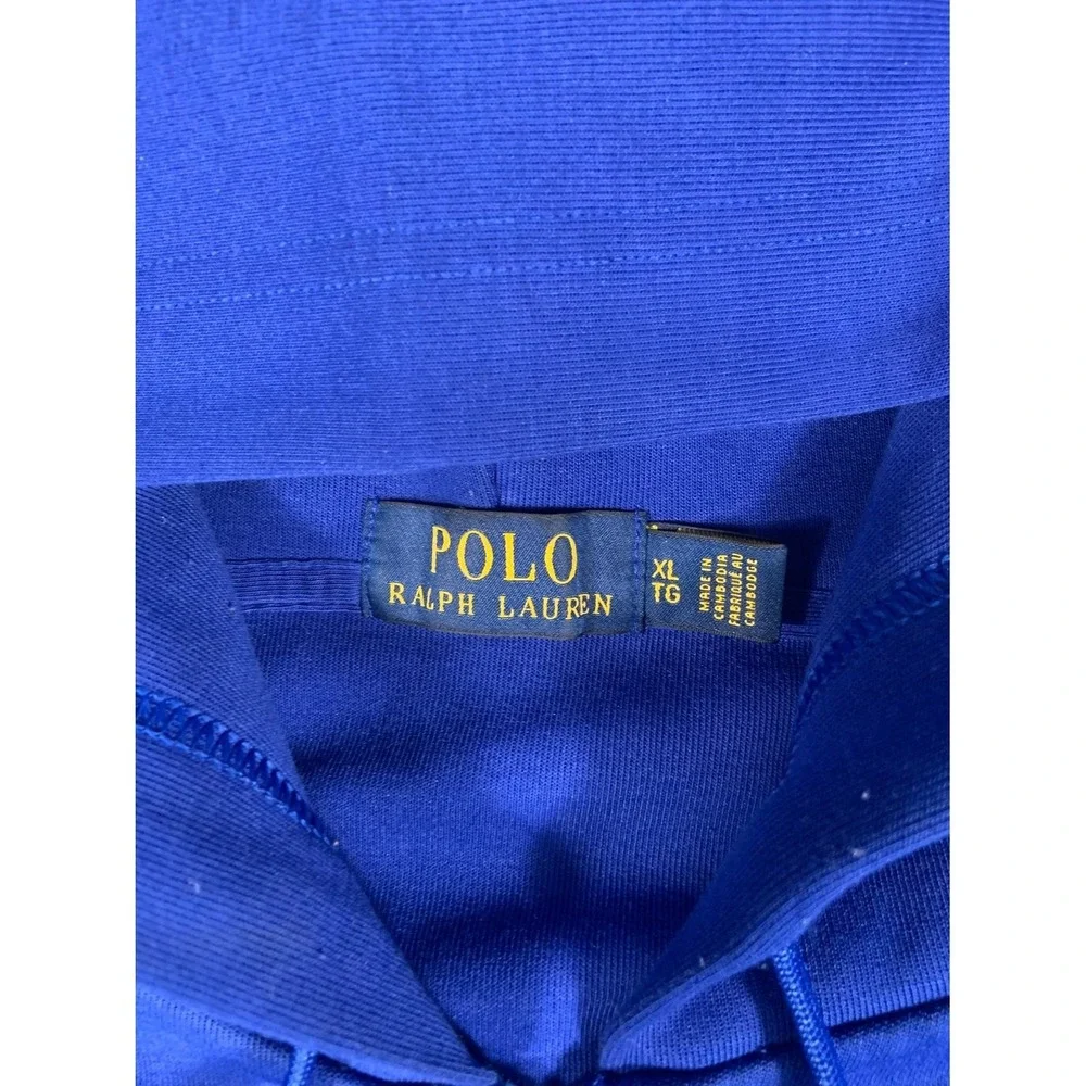 Polo Ralph Lauren Hoodie Mens XL Royal Blue Full Zip Pony Logo Sweatshirt